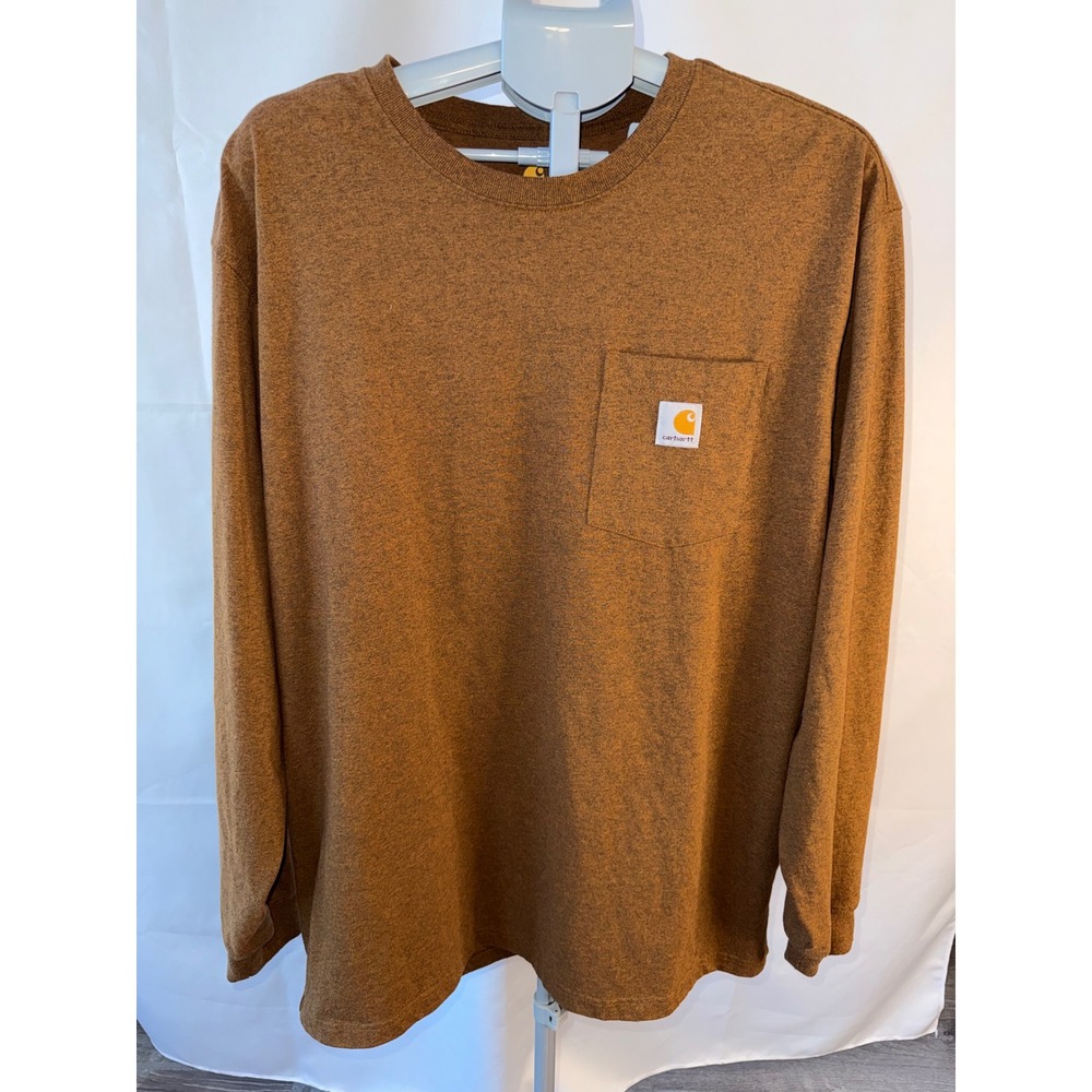 Carhartt K126 Mens XL Long Sleeve Pocket T-Shirt Heather Copper Original Fit